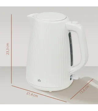 Hervidor Eléctrico 1,7L 2200W con Filtro Antical Desmontable Apagado Automático Base Giratoria 360° Crema