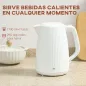 Hervidor Eléctrico 1,7L 2200W con Filtro Antical Desmontable Apagado Automático Base Giratoria 360° Crema
