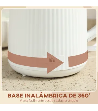 Hervidor Eléctrico 1,7L 2200W con Filtro Antical Desmontable Apagado Automático Base Giratoria 360° Crema