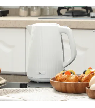 Hervidor Eléctrico 1,7L 2200W con Filtro Antical Desmontable Apagado Automático Base Giratoria 360° Crema