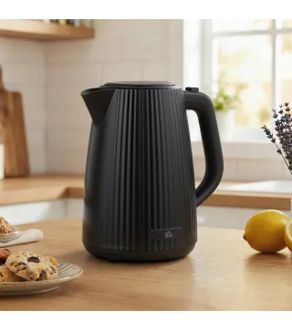 Hervidor Eléctrico 1,7L 2025W con Filtro Antical Desmontable Apagado Automático Base Giratoria 360° Negro