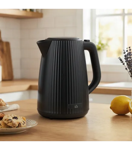 Hervidor Eléctrico 1,7L 2025W con Filtro Antical Desmontable Apagado Automático Base Giratoria 360° Negro