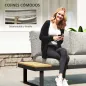 Conjunto de Muebles de Jardín con 2 Sofás de 2 Plazas Mesa de Centro y Cojines Gruesos para Exterior Gris Claro