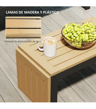 Conjunto de Muebles de Jardín con 2 Sofás de 2 Plazas Mesa de Centro y Cojines Gruesos para Exterior Gris Claro
