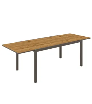 Mesa de Comedor Exterior Extensible de 160-240 cm para 6-8 Personas Mesa de Jardín Rectangular para Terraza Marrón