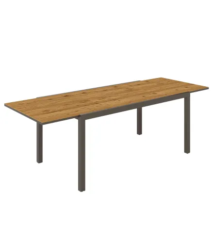 Mesa de Comedor Exterior Extensible de 160-240 cm para 6-8 Personas Mesa de Jardín Rectangular para Terraza Marrón