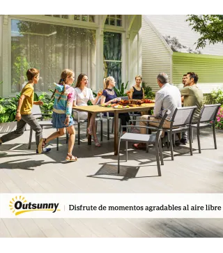 Mesa de Comedor Exterior Extensible de 160-240 cm para 6-8 Personas Mesa de Jardín Rectangular para Terraza Marrón