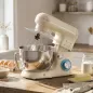 Batidora Amasadora 4,5L 1300W 6 Velocidades Bol de Acero Inoxidable Batidor Gancho Varilla Beige