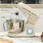 Batidora Amasadora 4,5L 1300W 6 Velocidades Bol de Acero Inoxidable Batidor Gancho Varilla Beige