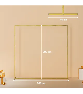 Arco de Jardín para Rosas de Metal Arco de Boda Resistente a la Intemperie para Decoración Patio 200x40x200 cm Dorado