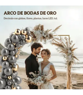 Arco de Jardín para Rosas de Metal Arco de Boda Resistente a la Intemperie para Decoración Patio 200x40x200 cm Dorado
