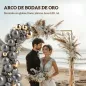 Arco de Jardín para Rosas de Metal Arco de Boda Resistente a la Intemperie para Decoración Patio 200x40x200 cm Dorado