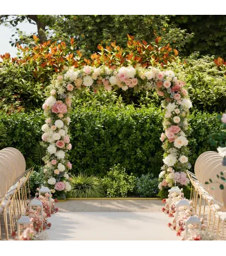 Arco de Jardín para Rosas de Metal Arco de Boda Resistente a la Intemperie para Decoración Patio 200x40x200 cm Dorado