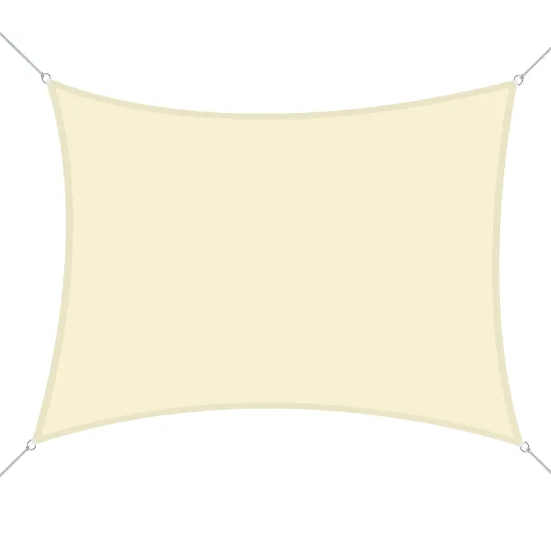 Toldo Vela Rectangular 4x3 m Vela de Sombra para Jardín Patio Terraza Poliéster Anti UV Color Beige
