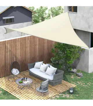 Toldo Vela Rectangular 4x3 m Vela de Sombra para Jardín Patio Terraza Poliéster Anti UV Color Beige