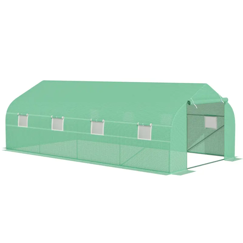 Invernadero Tipo Caseta de Jardín o Terraza 6x3x2 m para Cultivo de Plantas y Semillas Color Verde