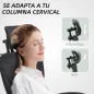 Silla de Escritorio de Malla Reclinable con Reposacabezas Soporte Lumbar Reposapiés y Altura Regulable Carga 135kg Negro
