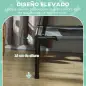 Cama Elevada para Mascotas Portátil con Toldo Extraíble Tela Transpirable al Aire Libre para Interior y Exterior 92x76x90 cm Gri