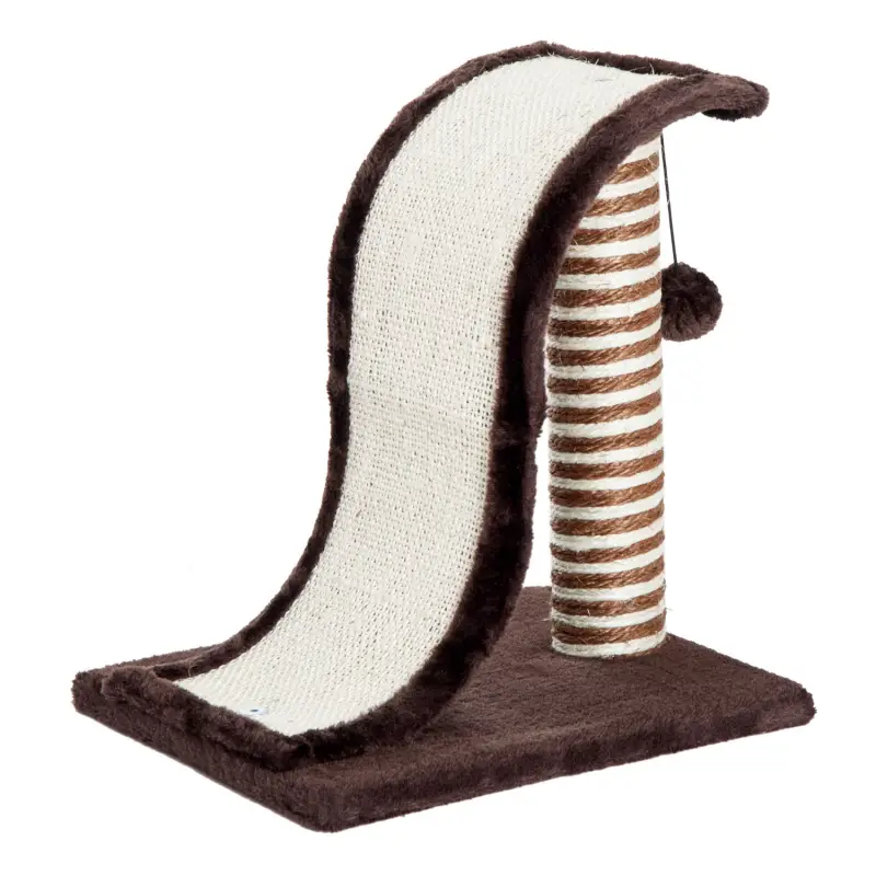 Árbol Rascador para Gatos tipo Centro de Juegos con Poste de Sisal Natural y Pelota para Jugar y Arañar 35x30x39cm Color Marrón