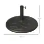 Base para Sombrilla de Jardín Peso Neto 19 kg Soporte de Parasol Apto para Mástil de 38mm/48mm Resina para Terraza Patio Exterio