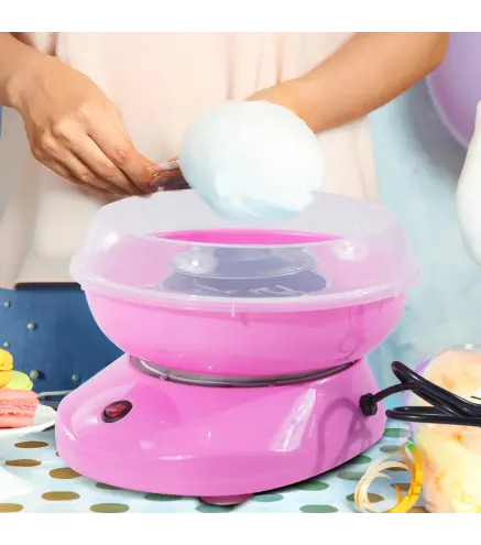 Máquina de Algodón de Azúcar de Uso doméstico de Polipropileno Acero Inox. y Aluminio 450W-550W 27x26x18 cm Rosa