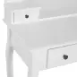 Tocador + Taburete y Espejo Mesa Maquillaje 5 Cajones Blanco Mesa MDF (Blanco)