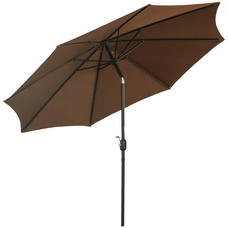 Sombrilla de Jardín Ø295x250 cm con Manivela Parasol Exterior con Mecanismo de Inclinación y Poste Desmontable de Metal para Ter Sombrilla de Jardín Ø295x250 cm con Manivela Parasol Exterior con Mecanismo de Inclinación y Poste Desmontable de Metal para Ter