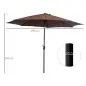 Sombrilla de Jardín Ø295x250 cm con Manivela Parasol Exterior con Mecanismo de Inclinación y Poste Desmontable de Metal para Ter