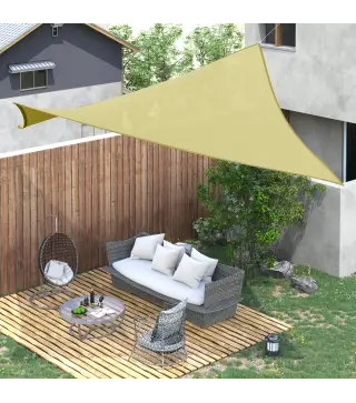 Toldo Vela Rectangular 6x4 m Vela de Sombra para Jardín Patio Terraza Poliéster Anti UV Color Arena