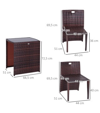 Conjunto 1 Mesa y 2 Sillas