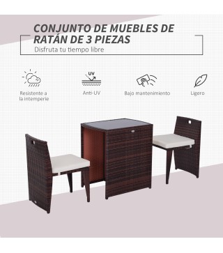 Conjunto 1 Mesa y 2 Sillas