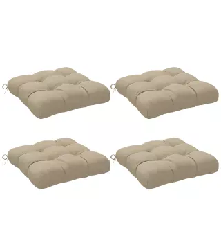 Conjunto de Cojines para Sillas de Comedor y Jardín Impermeable y Anti-UV con 2 Cordones de Fijación 48x48x10 cm Caqui