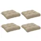 Conjunto de Cojines para Sillas de Comedor y Jardín Impermeable y Anti-UV con 2 Cordones de Fijación 48x48x10 cm Caqui