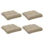 Conjunto de Cojines para Sillas de Comedor y Jardín Impermeable y Anti-UV con 2 Cordones de Fijación 48x48x10 cm Caqui