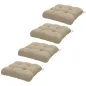 Conjunto de Cojines para Sillas de Comedor y Jardín Impermeable y Anti-UV con 2 Cordones de Fijación 48x48x10 cm Caqui