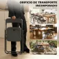 Juego de 6 Sillas Plegables de Plástico con Respaldo Curvo Diseño Ventilación Estructura de Acero 48,5x47x75 cm Negro