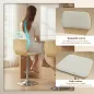 Juego de 2 Taburetes Altos de Cocina Giratorios en 360° Regulables en Altura de 81-102 cm Tapizados en Lino Beige