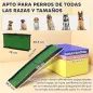Rampa para Perros con Césped Artificial 155 cm Rampa para Perros para Coche Plegable con Asa Ángulo Ajustable Verde