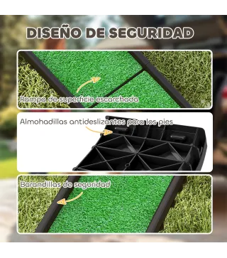Rampa para Perros con Césped Artificial 155 cm Rampa para Perros para Coche Plegable con Asa Ángulo Ajustable Verde