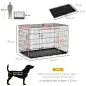 Jaula para Perros Plegable Transportín para Perros con 2 Puertas Bandeja Extraíble y Asa 121x76,5x81 cm Negro