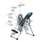 Tabla de Inversión Gravitacional Plegable con Altura Ajustable a 147-198cm y Cinturón 112-142x65x126 cm Negro y Azul