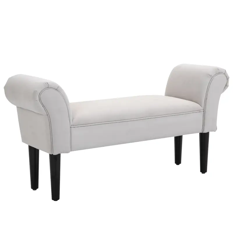 Banco Zapatero Banqueta con Brazos Tapizada tipo Banco de Madera para Dormitorio Salón Recibidor 102x36x51cm Carga 130kg Banco Zapatero Banqueta con Brazos Tapizada tipo Banco de Madera para Dormitorio Salón Recibidor 102x36x51cm Carga 130kg