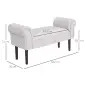 Banco Zapatero Banqueta con Brazos Tapizada tipo Banco de Madera para Dormitorio Salón Recibidor 102x36x51cm Carga 130kg Banco Zapatero Banqueta con Brazos Tapizada tipo Banco de Madera para Dormitorio Salón Recibidor 102x36x51cm Carga 130kg