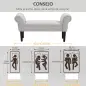 Banco Zapatero Banqueta con Brazos Tapizada tipo Banco de Madera para Dormitorio Salón Recibidor 102x36x51cm Carga 130kg