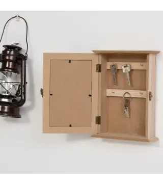 Armario para Llaves con 6 ganchos Estilo vintage Mueble de pared de madera para Llaves 20x6,5x26,5cm Madera