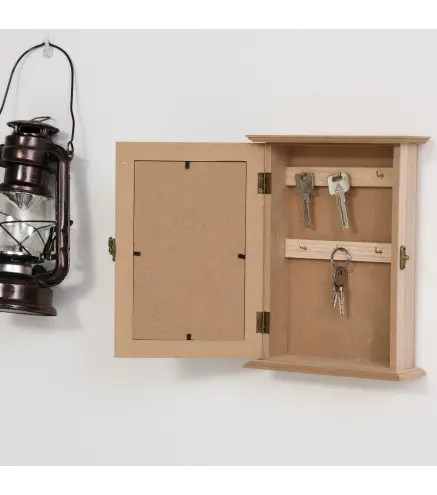 Armario para Llaves con 6 ganchos Estilo vintage Mueble de pared de madera para Llaves 20x6,5x26,5cm Madera
