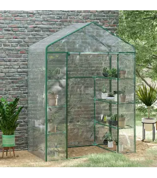 Invernadero de Exterior Invernadero de Jardín de 4 Niveles con Estantes Marco de Acero Invernadero para Cultivo de Plantas Flore