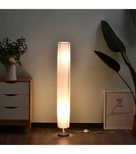 Lámpara de Pie Moderna para Dormitorio Comedor Salón (2 E27 Bombilla) Interruptor de y Bajo Consumo con Base de Acero Inoxidable