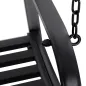 Banco Columpio de 2 Plazas Banco Colgante con Reposabrazos para Jardín Terraza Exterior 127x59,5x52 cm Negro