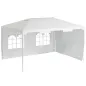 Carpa de Jardín 395x295x255 cm Cenador Desmontable Exterior con 2 Laterales 2 Ventanas Anti-UV para Terraza Patio Blanco
